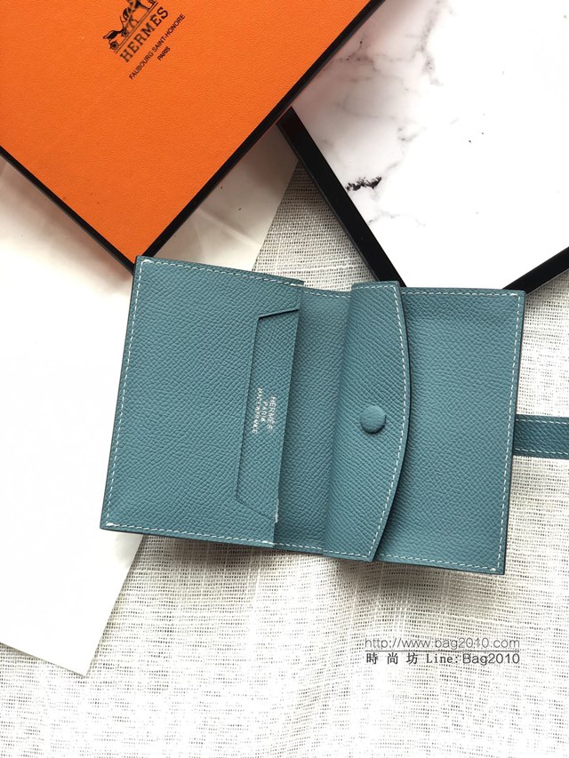 Hermes零錢包 愛馬仕卡包 牛仔藍  tdh2058